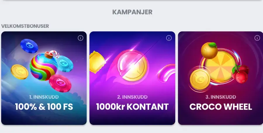 Din velkomstbonus hos CrocoSlots