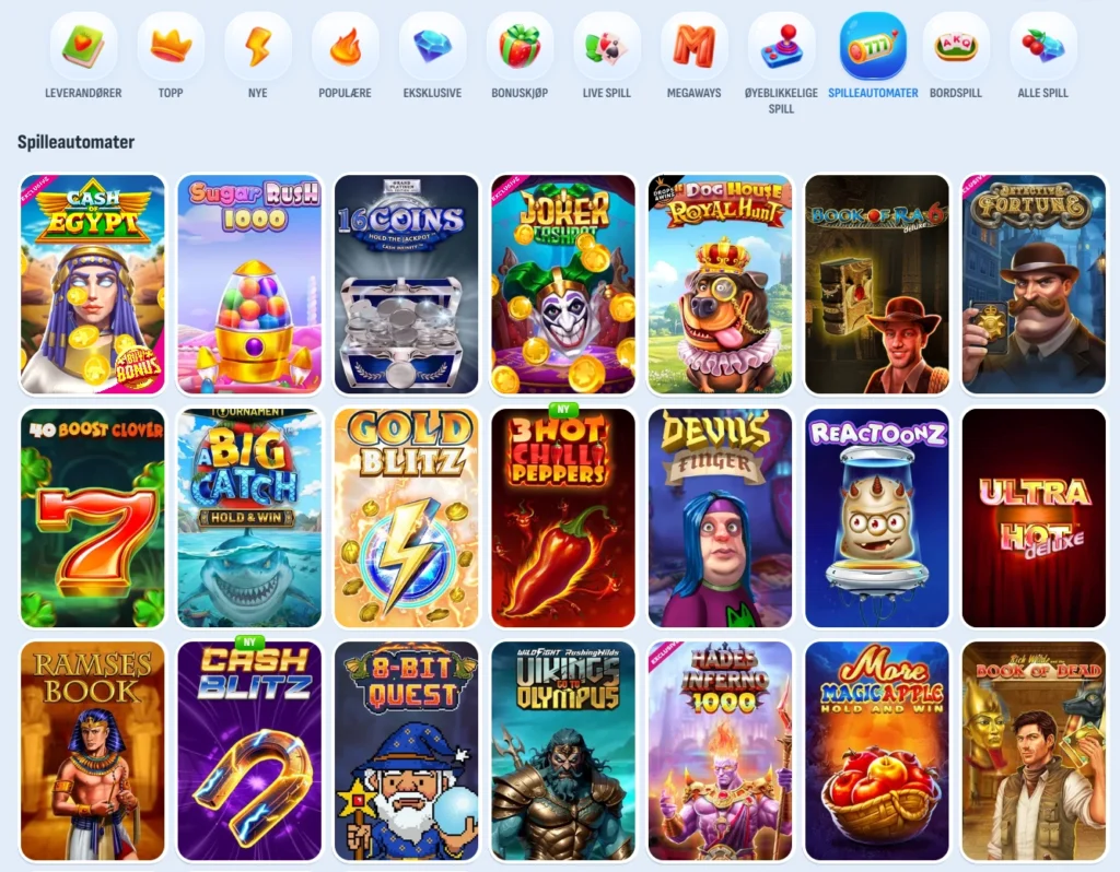 Spilleautomater hos casinoet