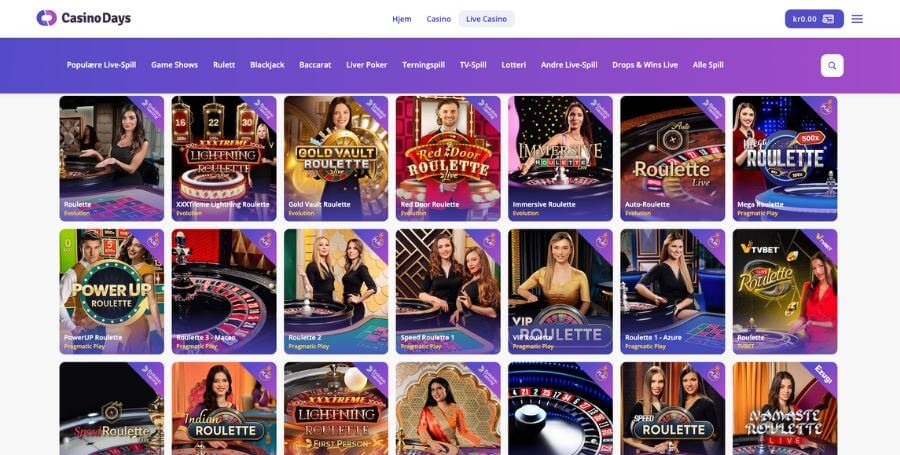 Roulette hos Casino Days