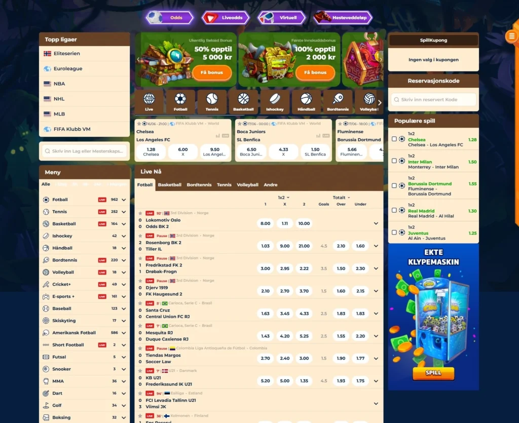 Sportsbetting hos Wazamba