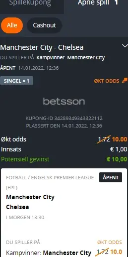 Oddsboost Betsson