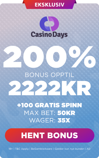 Casino Days uten problemer med innskudd