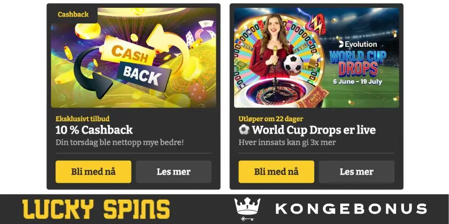 Bonuser og kampanjer hos Lucky Spins