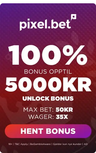 Pixel.bet Bonus Panel - 100% Bonus Opptil 5000 kr