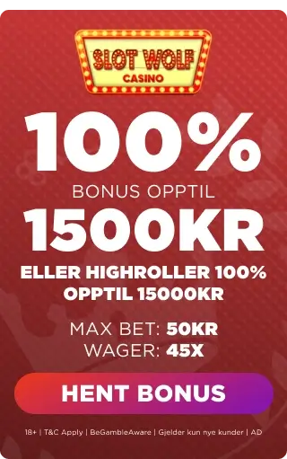 Slot Wolf Bonus Panel - 100% Bonus Opptil 1500 Kr