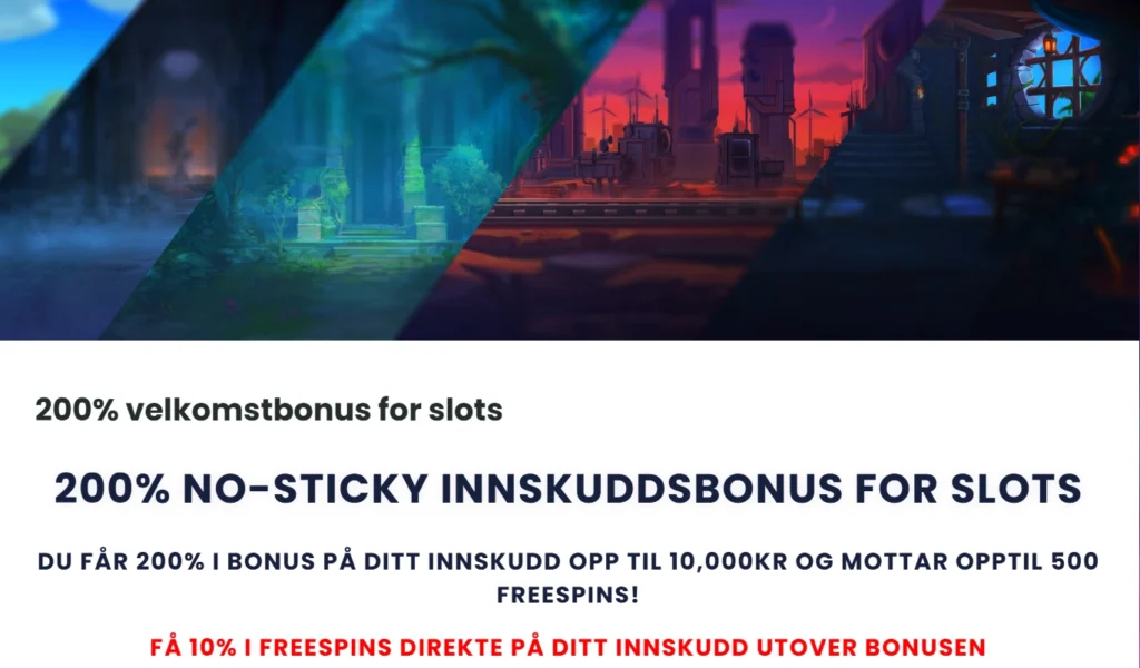 Eksklusiv no stickt bous på 200% opptil 10.000 kr å spille for hos Lillibet
