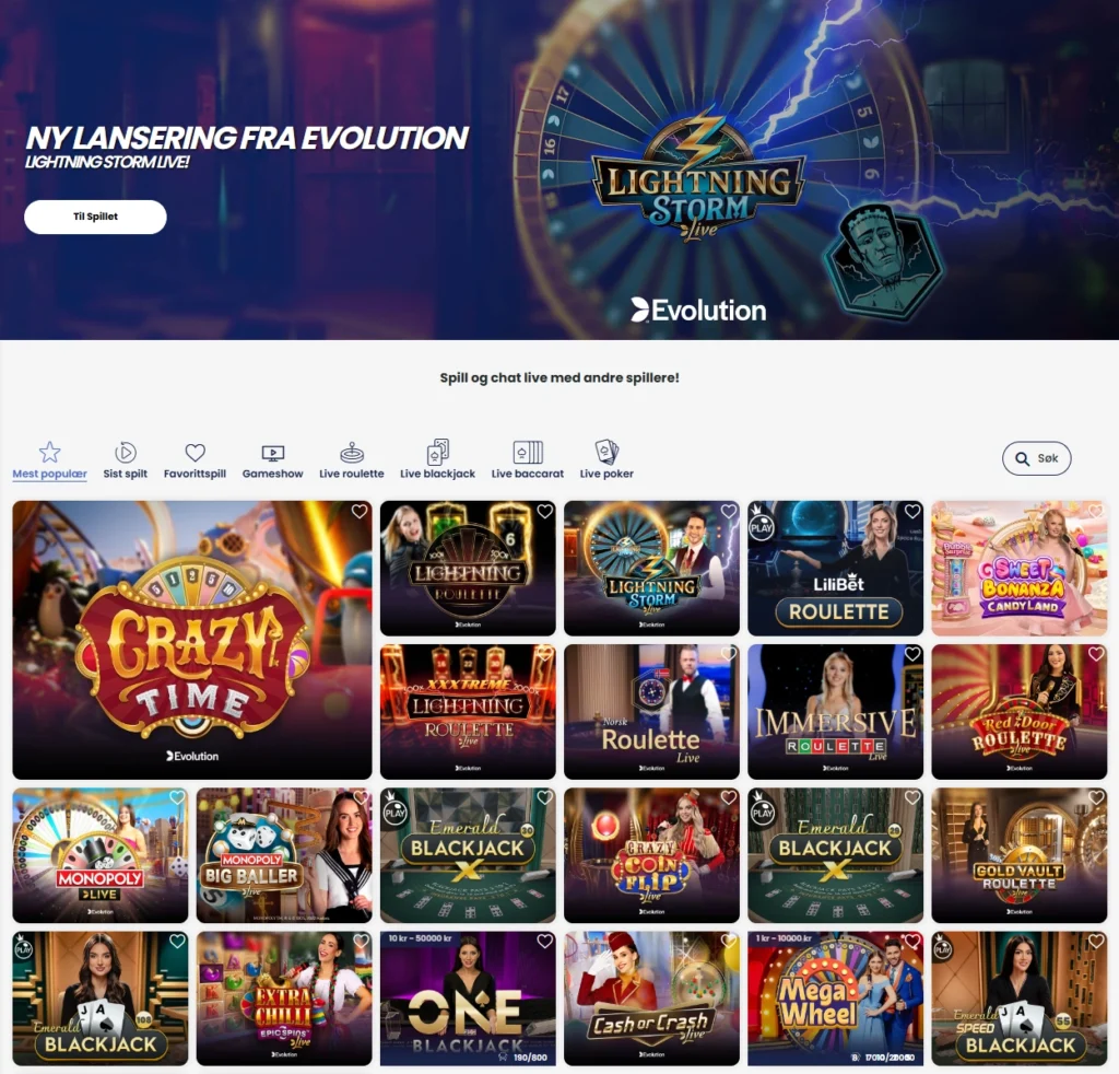 Live Casino hos Lilibet