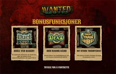 Wanted Dead or a Wild Bonusrunder