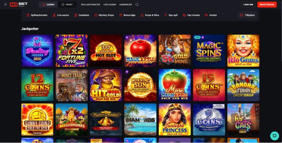 Jackpotspillene som tilbys hos N1 Bet Casino