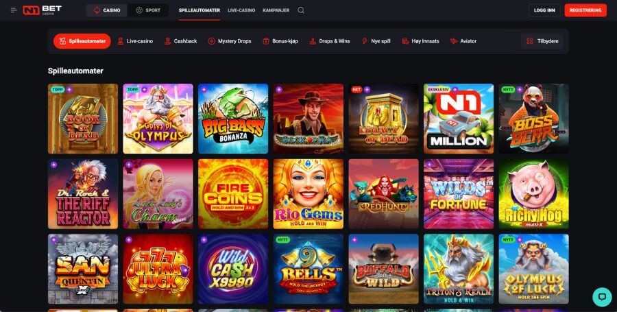 Spilleautomater du finner hos N1 Bet Casino