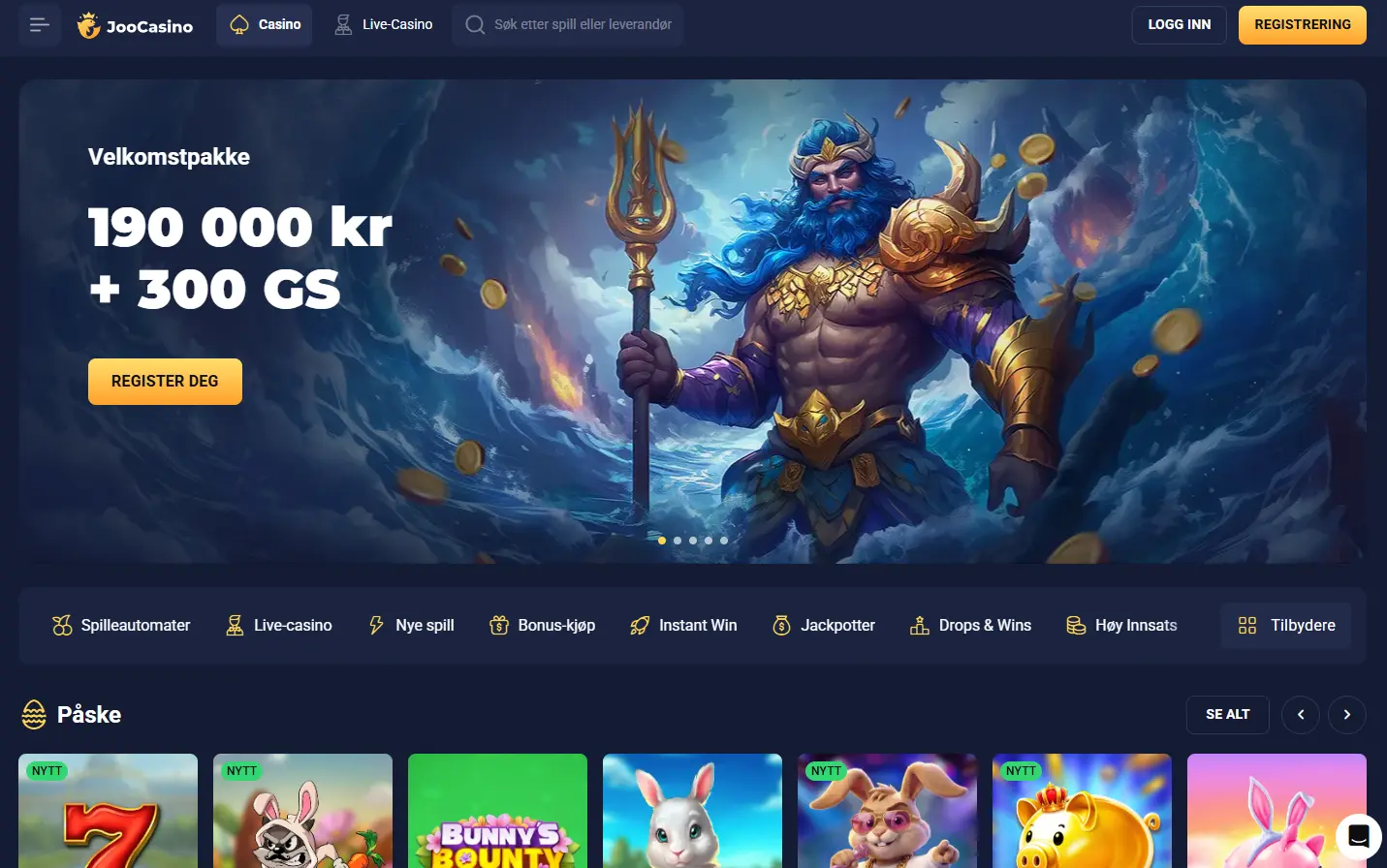 Joocasino hjemmeside
