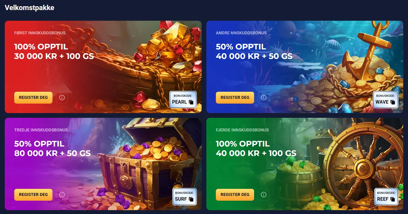 Velkomstpakke hos Joocasino