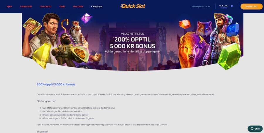 Hent din QuickSlot velkomstbonus