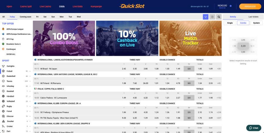 Tipp på sport i QuickSlot sportsbook