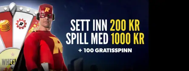 Sett inn 200 kr og spill med 1000 kr Rizk Casino