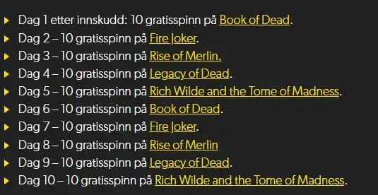 100 free spins på rizk casino velkomstbonus