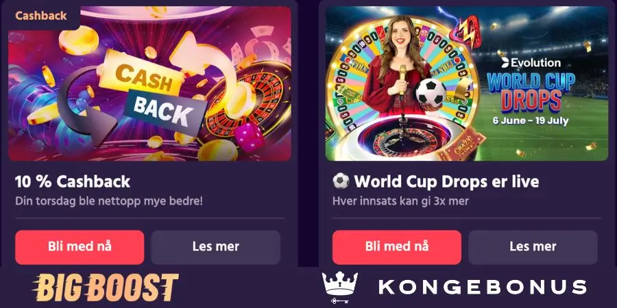 Bonuser og kampanjer hos Big Boost