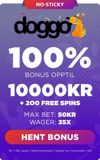 doggo casino 100% opptil 10 000 kr no sticky velkomstbonus