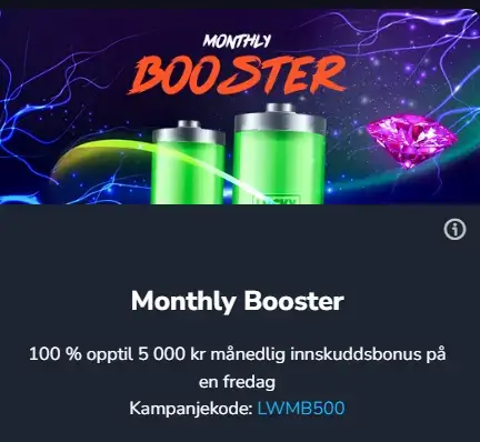 Månedlig bonus boost luckywins casino