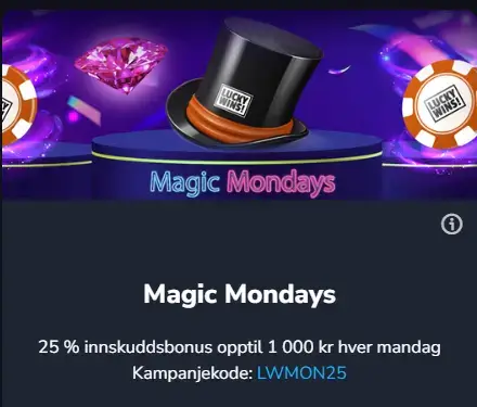 Mandagsbonus luckywins casino