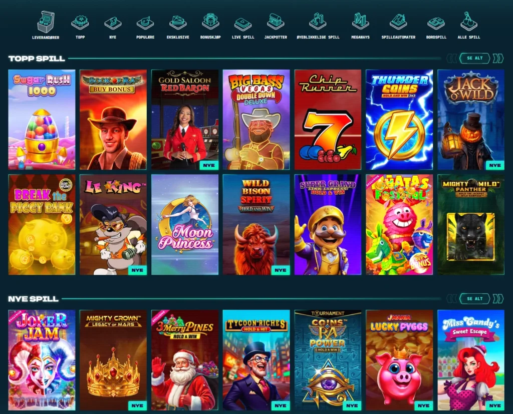 Spillutvalg hos PowerUp Casino