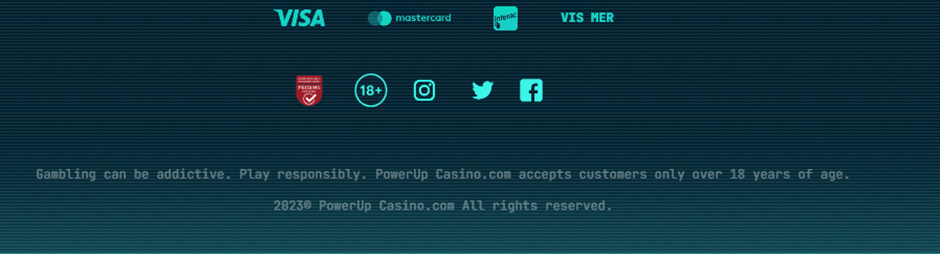 powerup casino footer uten lisens