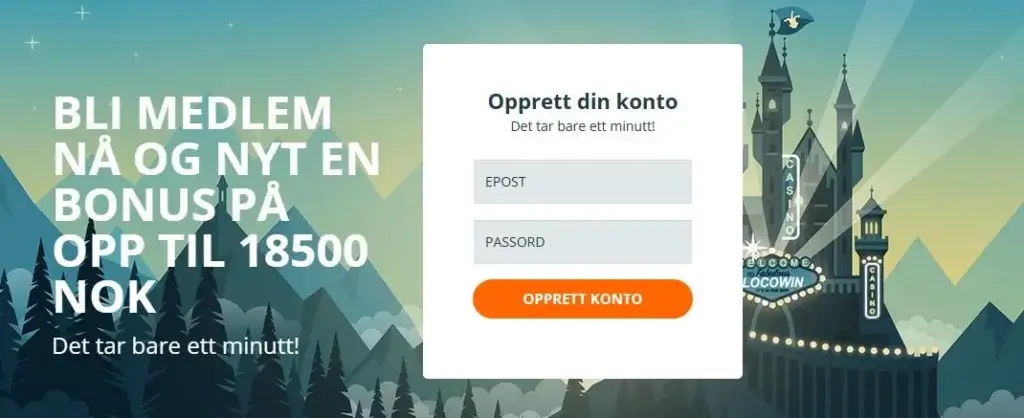 Registrer deg på Locowin casino