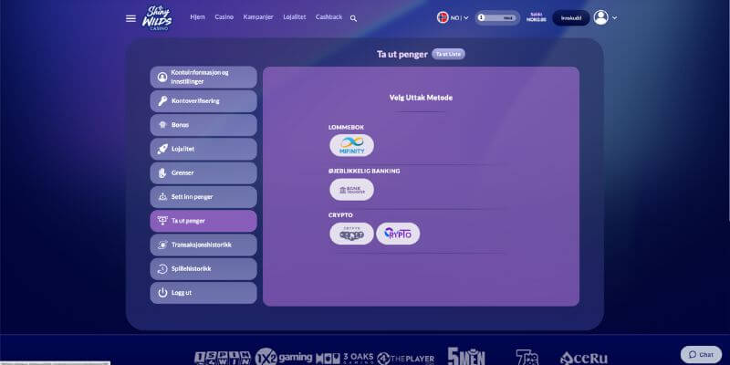 Uttaksmeny er et viktig redskap på online casino.
