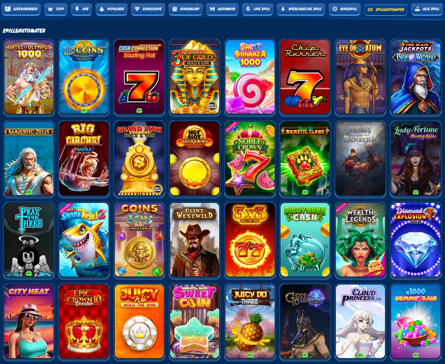Utvalget av spilleautomater hos SG casino