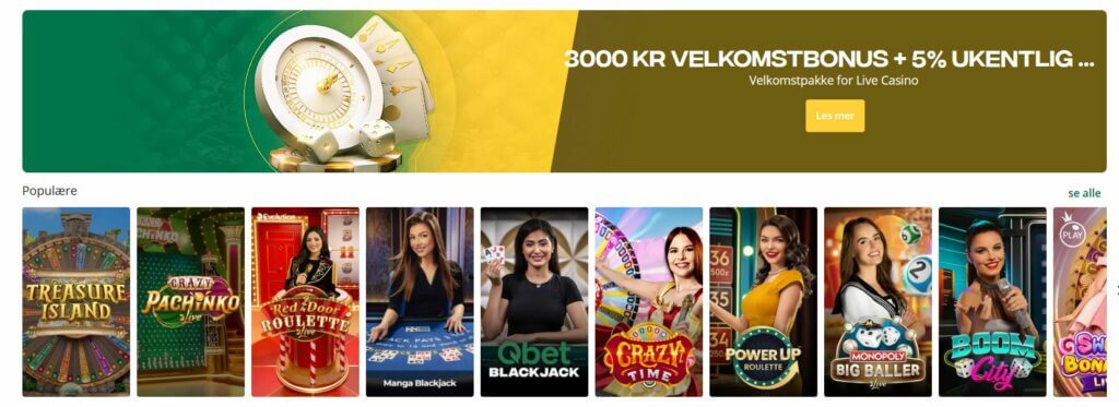 Qbet live casino