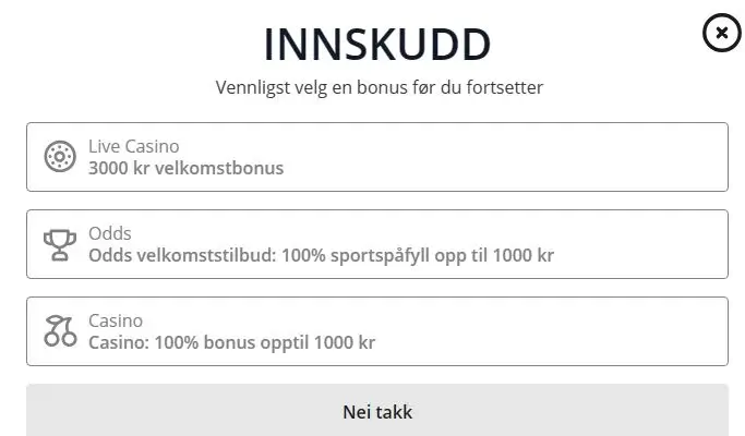 Innskuddsbonus på Qbet