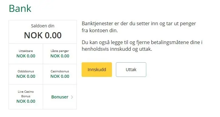 Sjekk saldoen din på Qbet