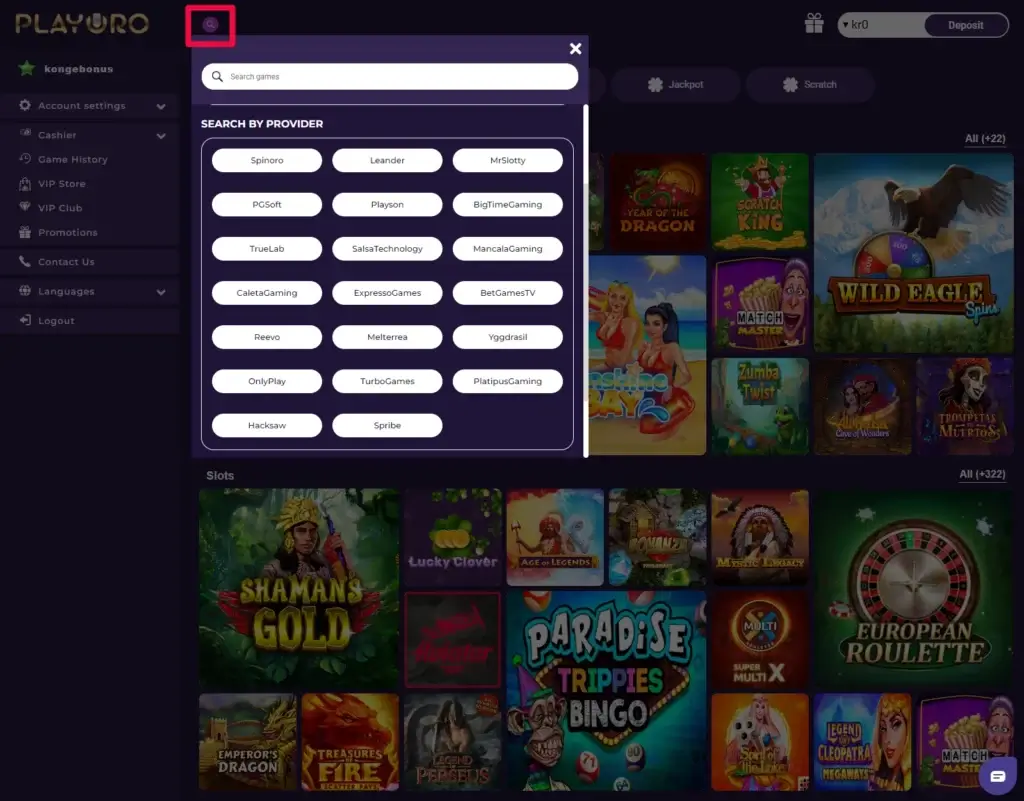 Spillutviklere hos PlayOro