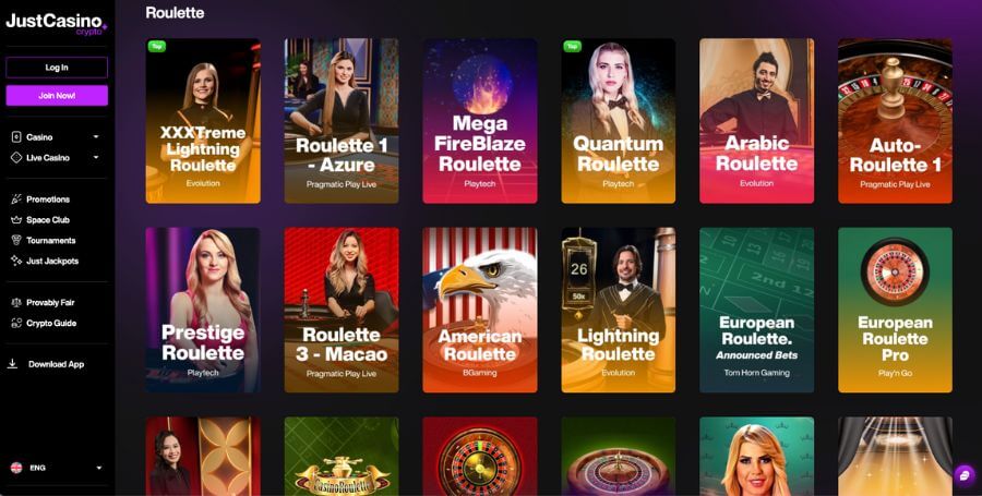 Roulette hos JustCasino