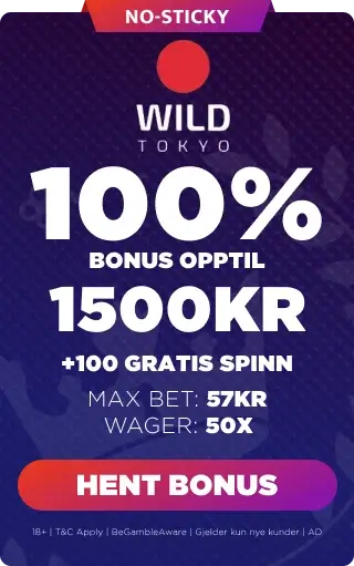 wild tokyo bonuspanel 100% opptil 1500 kr