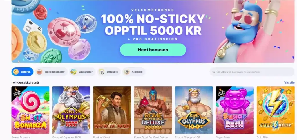 CasinoFriday hovedside