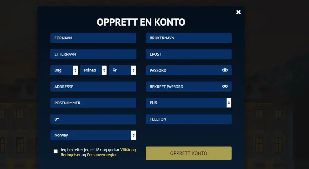 Opprett en konto