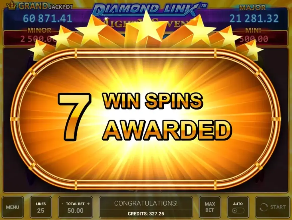 Diamond Link Mighty Sevens bonusrunde