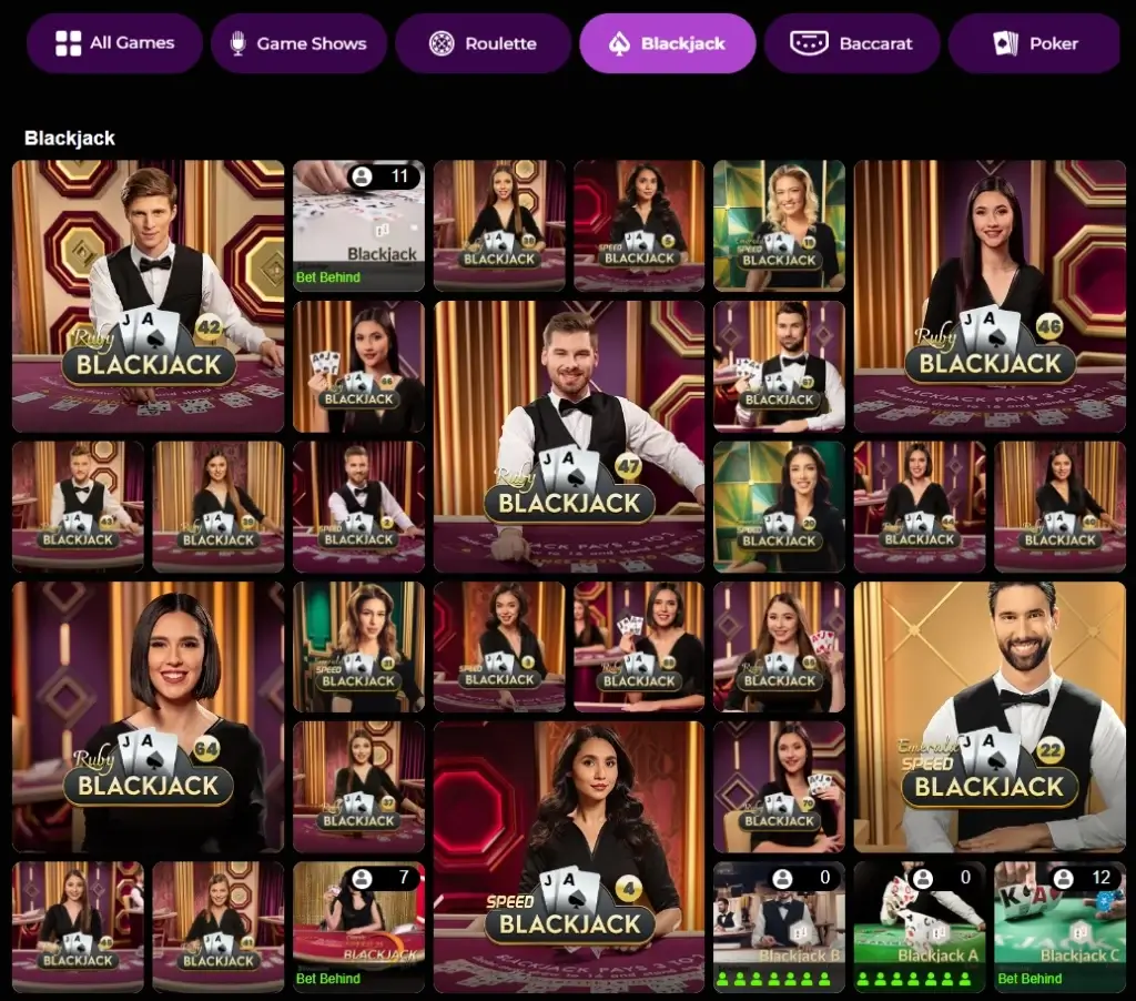Live Blackjack hos GratoWin