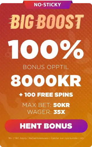 Big Boost Casino eksklusiv no-sticky bonus for kongebonus