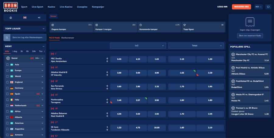 Best på fotballtipping – SpinBookie