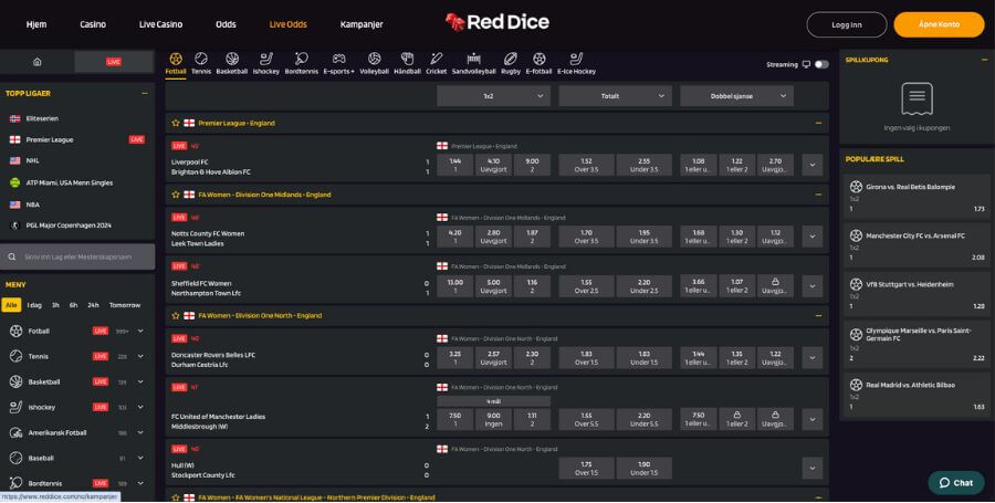 Best på livebetting – Red Dice