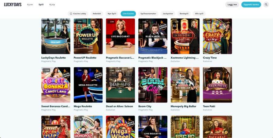 Beste live casino – LuckyDays