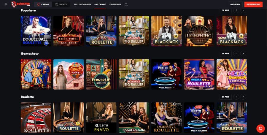 Beste live casino – Rooster.bet