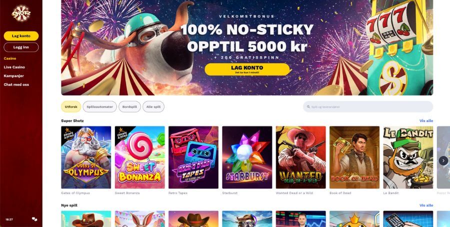 Casinoer med raske uttak – Shotz