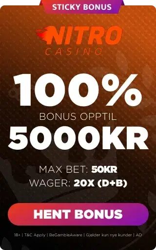 NITRO CASINO bonus banner av Kongebonus