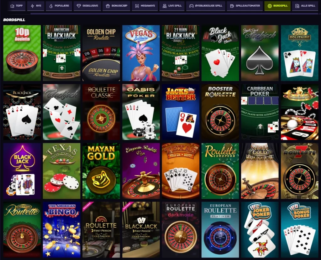 Bordspill hos Sportuna | Blackjack, Roulette, Baccarat
