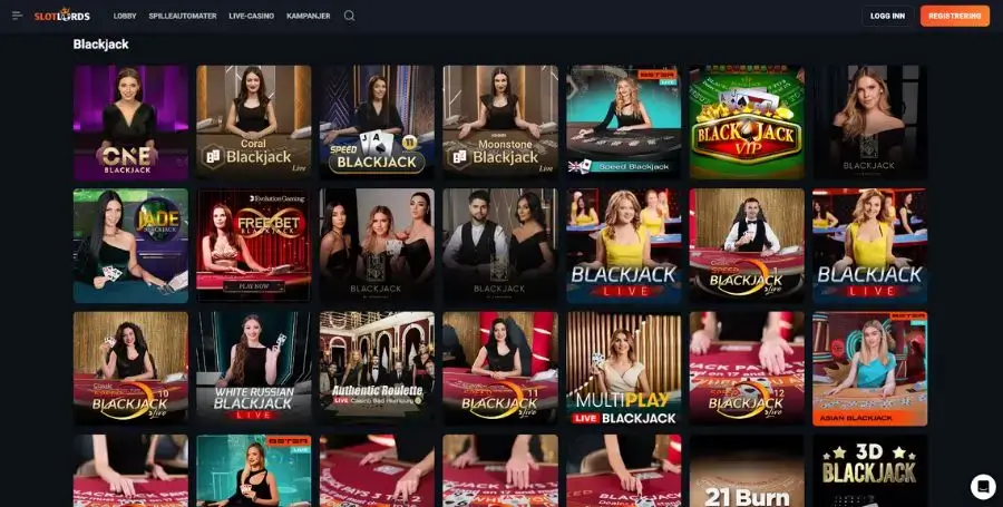 Blackjack hos SlotLords