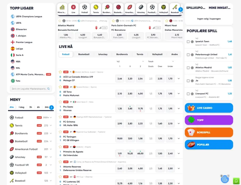 Sportsbetting hos Cazimbo