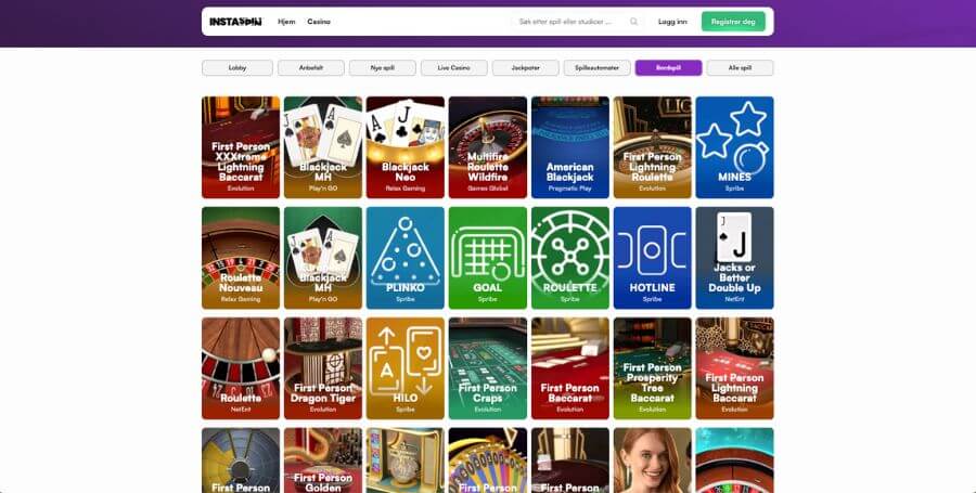Roulette hos Instaspin